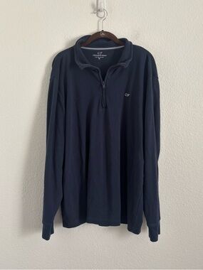 Vineyard Vines Men's Size XL Blue Long Sleeve 1/4 Zip Pullover Sweater
